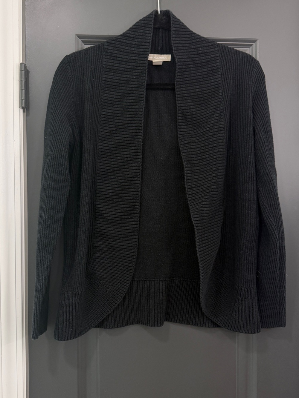 Banana Republic Black Open-Front Ribbed Women's Sweater Cardigan